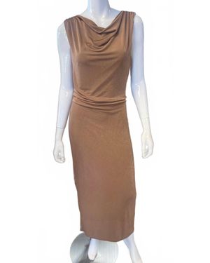 Kld. Signature Cowl Neck Midi Dress - Brown