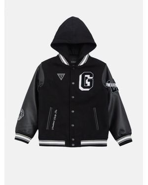 Guess Lark Hooded Varsity Jacket (7-16) - Black