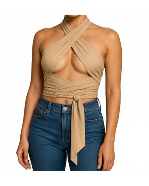 Nic & Jo Sculpt Halter Top - Blue
