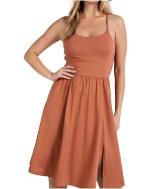 Rae Mode Athleisure Slit Dress - Orange