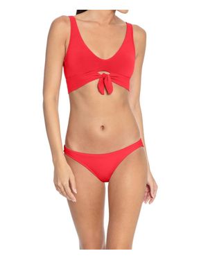 Robin Piccone Ava Clean Finish Bikini Bottom - Red
