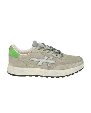 Premiata Nous Suede-Mesh Polyamide-Blend Sneakers - Gray