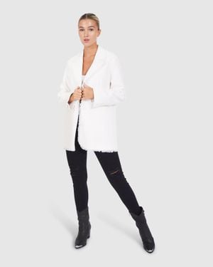 Belle & Bloom Young Blood Frayed Edge Blazer - White