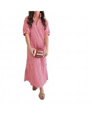 Adrienne Blakely Gingham Dress - Red