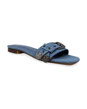 Shu Shop Darryl Denim Buckle Sandals - Blue