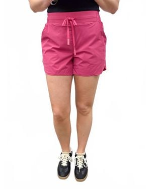 Mono B Lined Athleisure Workout Shorts - Pink