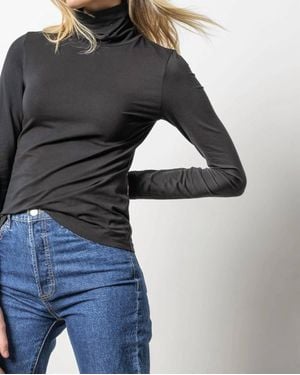 Lilla P Turtleneck Long Sleeve Tee - Black