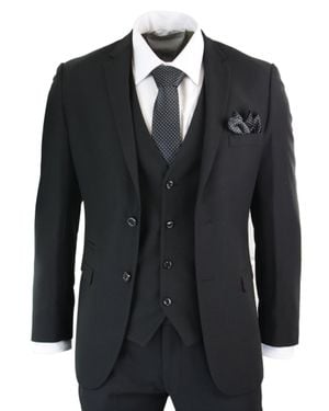 Paul Andrew Parker 3 Piece Classic Tuxedo Suit - Black