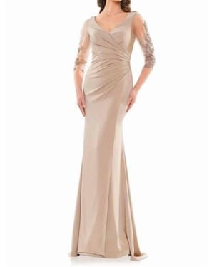 Colors Dress Ruched Bodice Gown - Natural