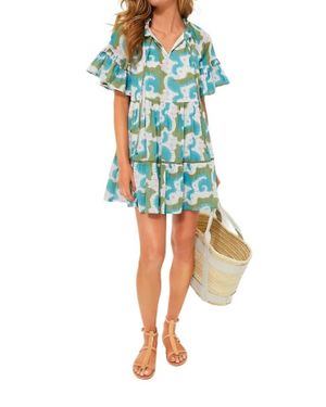 Ro's Garden Tiered Ruffle Cotton Dress - Blue