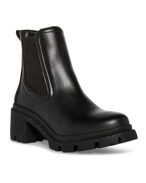 Steve Madden Zoltin Boots Lug Sole Block Heel Bootie Htat872 - Black