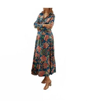 Guadalupe Meredith Peony Dress - Blue