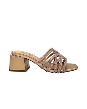 Exe' Carmen Block Heeled Evening Sandal - Pink