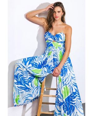 TRUEDAMES Give Me Your Attention Woven Jumpsuit - Blue