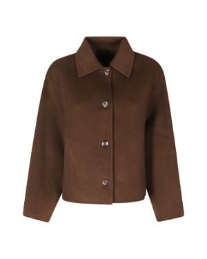 Soeur Short Double-Faced Wool Jacket With Pleated Pockets - Brown