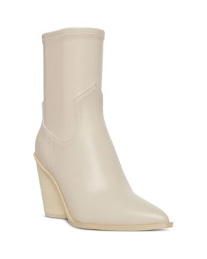 Steve Madden Thorn Leather Ankle Cowboy, Western Boots - Natural