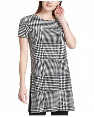 Calvin Klein Short Sleeve Slit Tunic - Gray