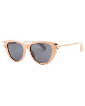Roberto Cavalli Sunglasses Cat Eye Full Rim, Matte Havana/ Frame And Mauve Lens Src0310777 - Metallic