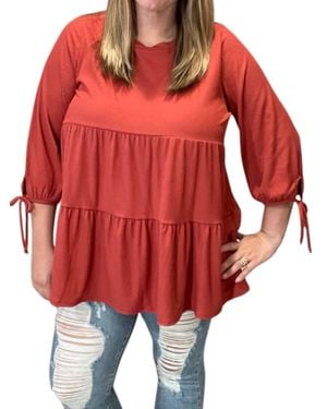 Honeyme Tiered With Sleeve Ties Top
