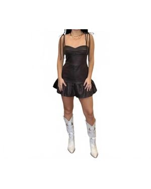 Sincerely Ours Tie Shoulder Suede Romper - Black