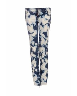 DSquared² Biker Jeans With Bleach Stains - Blue