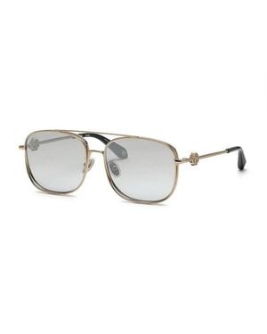 Roberto Cavalli Sunglasses Aviator Full Rim, Shiny Frame And Gradient Lens Src059M8Ffx - Metallic