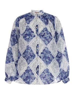 Twinset Twinset Stin Leather Ray Skin Blouse - Blue