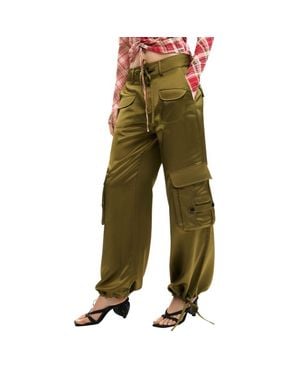 Desigual Polyester Cargo Pants - Green