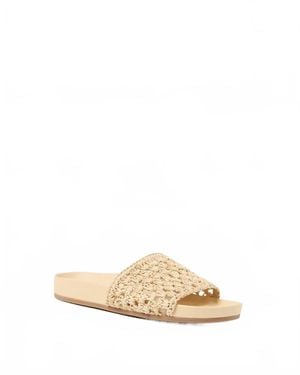 Loeffler Randall Henri Crochet Straw Sandal - Metallic