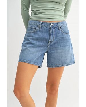 Just Black Denim Lightweight High Rise Shorts - Blue