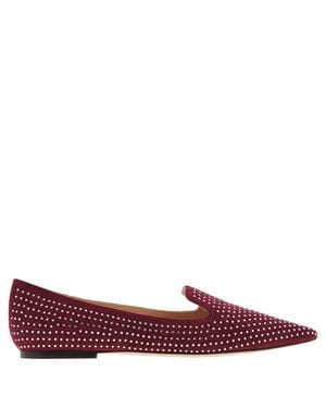 Jimmy Choo Calix Crystal Hotfix Suede Ballerina Flats, Brand Size 36 Us Size 6 - Red