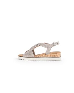 Gabor 42.751 Flat Cork Wedge Sandals - Metallic
