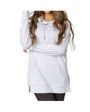 Ampersand Ave Side Slit Hoodie - White