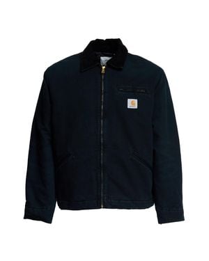 Carhartt Og Detroit Corduroy Collar Padded Canvas Jacket - Blue