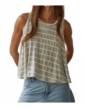 By Together Knit Striped Round Neck Sleeveless Tank Top - Brown