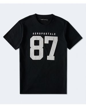 Aéropostale Large 87 Appliqué Graphic Tee - Black