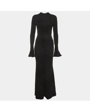 Odd Muse Jersey Knitted Long Sleeve Maxi Dress - Black