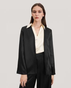 LILYSILK Pure Silk Azalea Blazer For - Black