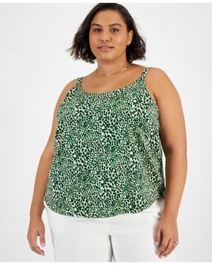 BarIII Camisole Top Bar Printed Cowlneck Sleeveless Fts1133 - Green