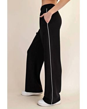 Rae Mode Modal Scuba Piping Straight Pant - Black