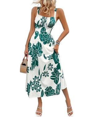 Kayla Paris Printed Midi Dress - Green