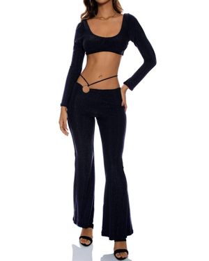 Luli Fama Low Rise Flare Pants - Blue