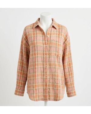 Faherty Dune Cotton Gauze Relaxed Shirt - Pink