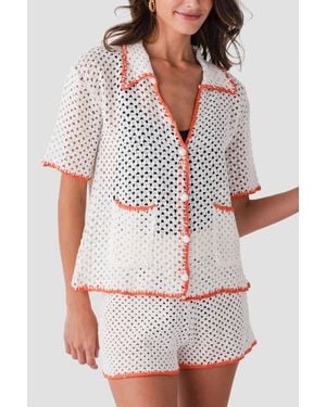 Elan Crochet Swim Cover-Up Set - White