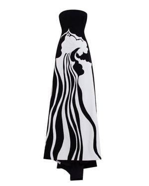 Saiid Kobeisy Strapless Embroidered Crepe Dress - White
