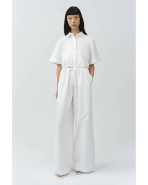 Jonathan Simkhai Rhea Cotton Wide Leg Pants - White