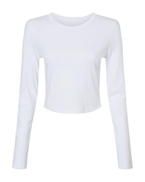 Bella Canvas Micro Rib Long Sleeve Baby Tee - White