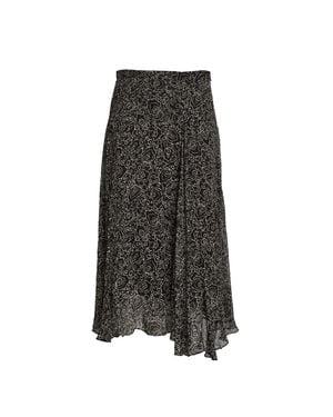Isabel Marant Lycia Printed Asymmetric Midi Skirt - Gray
