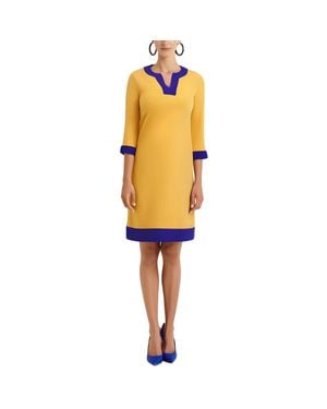 Kasper Jude Contrast Trim Crepe Shift Dress - Red