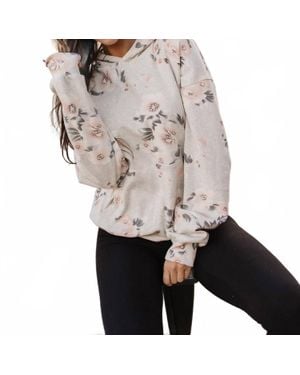 Ampersand Ave College Floral Hoodie - Gray